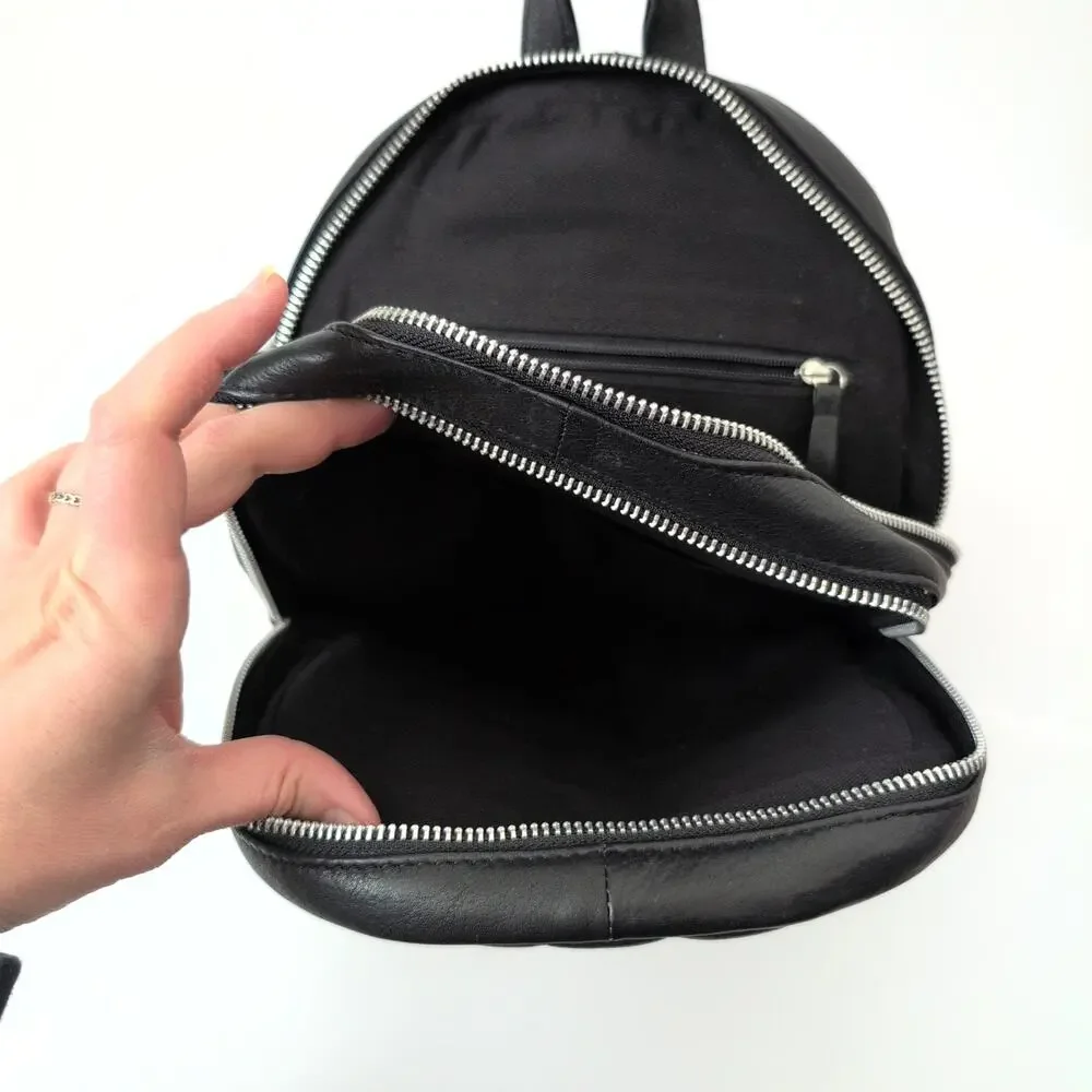 Still Nordic‎ Black Flo City Backpack 65654 Leather Quilted Mini Bag